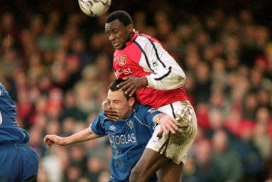 13 Jan 2001:  Patrick Vieira of Arsenal rises above John Terry of Chelsea during the FA Carling Premiership match played at Highbury, in London. Th...