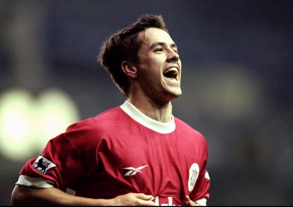 18 Dec 1999:  Michael Owen of Liverpool celebrates his goal during the FA Carling Premiership match against Coventry City at Anfield in Liverpool, ...