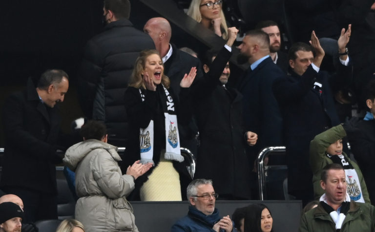 c celebrates as Newcastle record their first win of the season during the Premier League match between Newcastle United and Burnley at St. James Park on December 04, 2021 in Newcastle upon Tyne, England. (Photo by Stu Forster/Getty Images