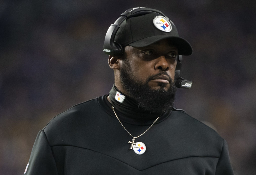 Pittsburgh Steelers head coach Mike Tomlin stands on the sideline in the fourth quarter of the game against the Minnesota Vikings