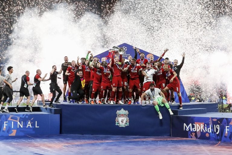 Fabinho of Liverpool FC, Virgil van Dijk of Liverpool FC, Georginio Wijnaldum of Liverpool FC, Dejan Lovren of Liverpool FC, James Milner of Liverp...