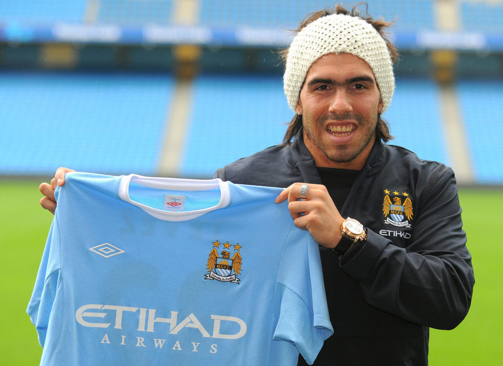 Argentinian footballer Carlos Tevez pose