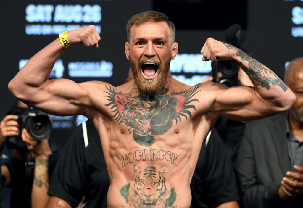 Conor McGregor at Floyd Mayweather Jr. v McGregor - Weigh-in