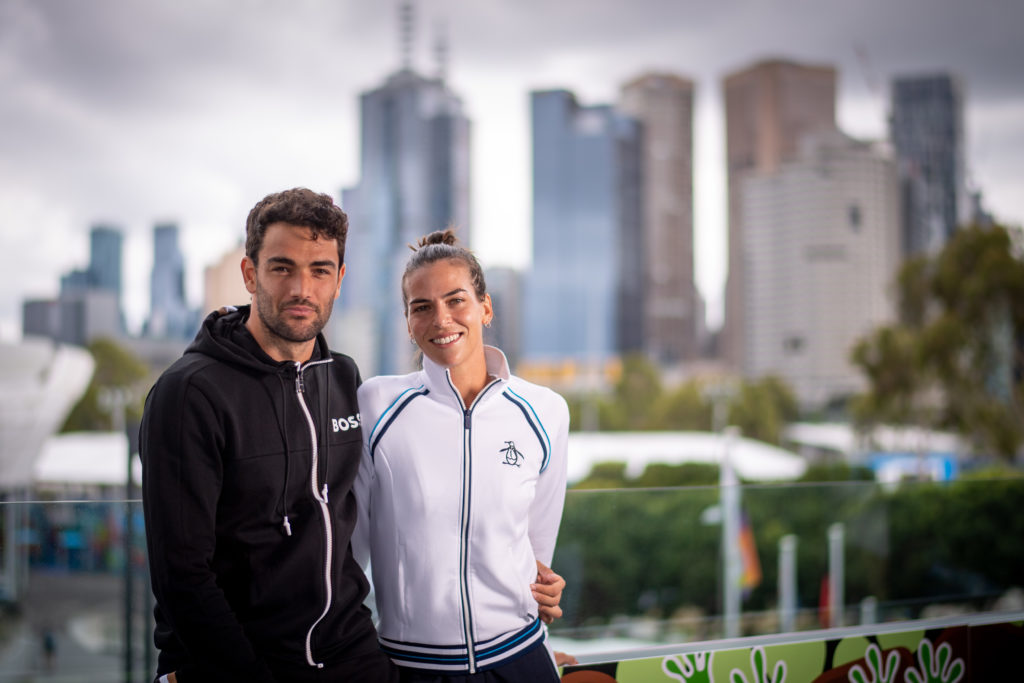 Portrait of Italian tennis player, Matteo Berrettini, and Croatian tennis player, Ajla Tomljanovic, in Melbourne, 2022