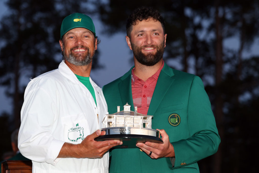 how does jon rahm caddie adam hayes make earn masters