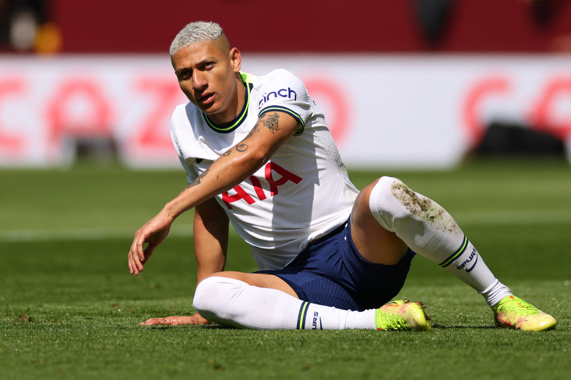 BIRMINGHAM, ENGLAND - MAY 13:  Richarlison of Tottenham Hotspur during the Premier League match between Aston Villa and Tottenham Hotspur at Villa ...