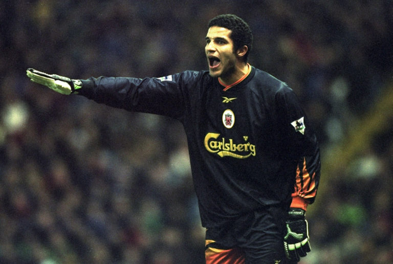 21 Nov 1998:  David James of Liverpool in action during the FA Carling Premiership match against Aston Villa at Villa Park in Birmingham, England. ...