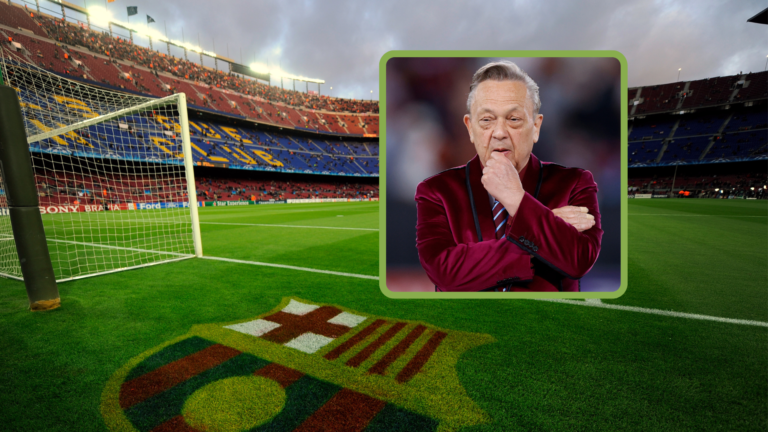Nou Camp interior general view, inset David Sullivan takes time to think