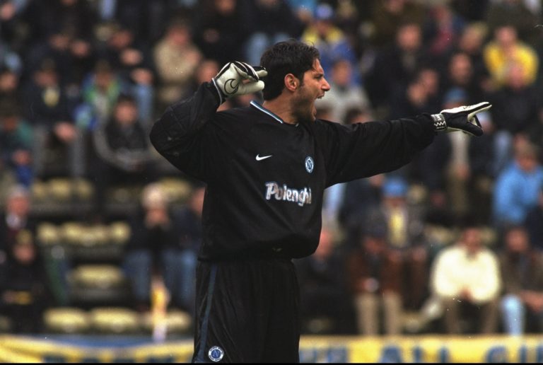 Apr 1998:  Giuseppe Taglialatela of Napoli shouts out during the Serie game against Parma at the Ennio Tardini Stadium in Parma, Italy. Parma won 3...