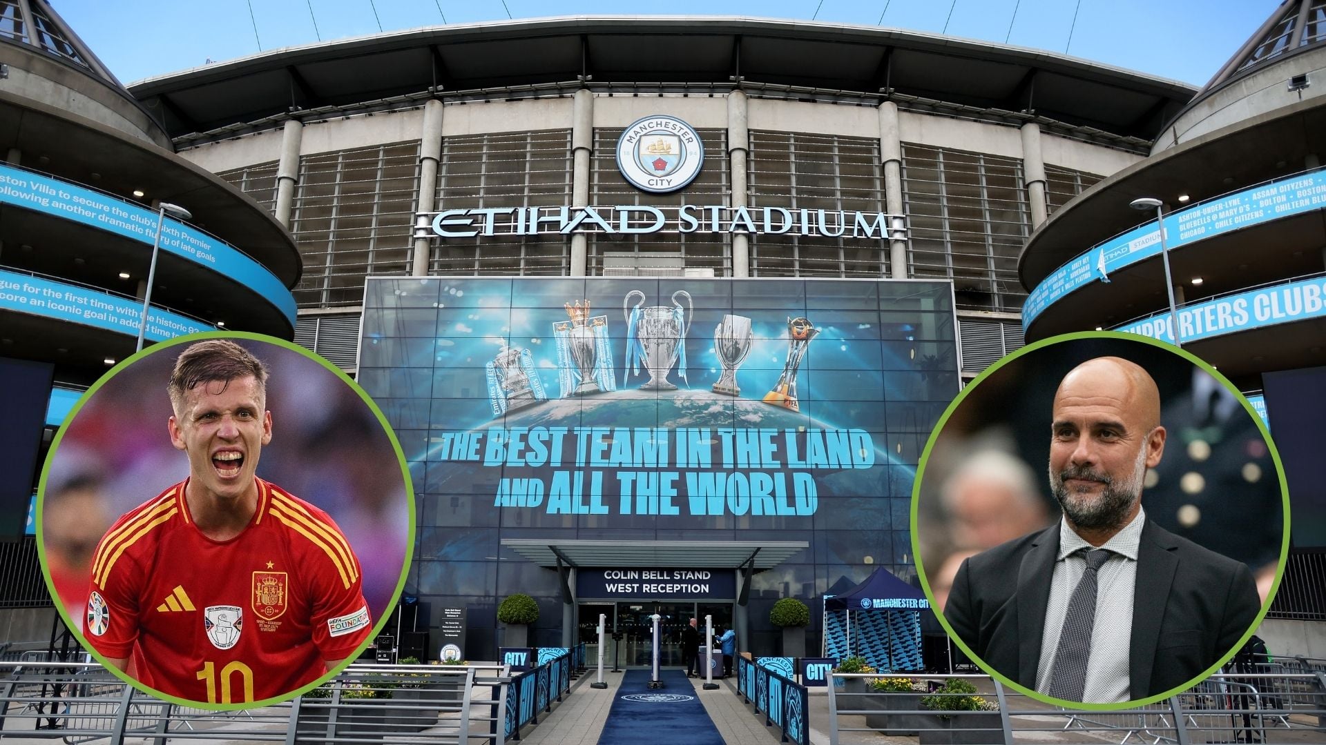 General view outside the stadium ahead of the UEFA Champions League quarter-final second leg match between Manchester City and Real Madrid CF at Et...