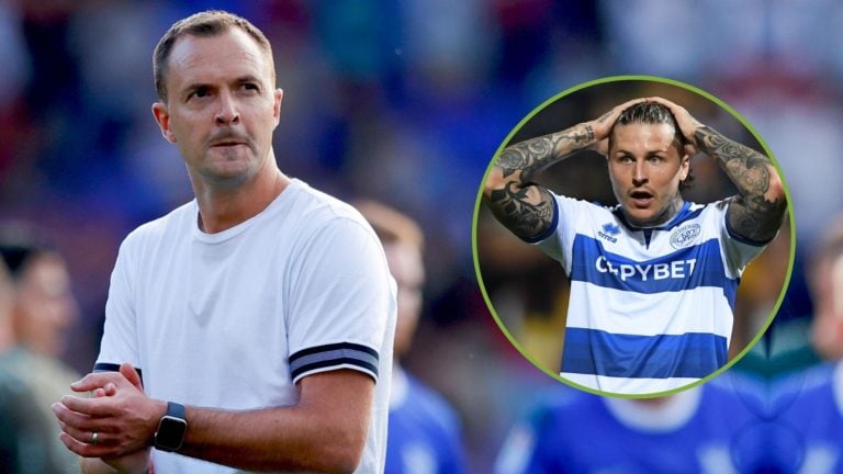 Birmingham City manager Chris Davies applauds the supporters during the Sky Bet League One match. Inset, Lyndon Dykes.