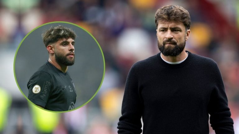 Southampton Manager Russell Martin before the Premier League match. Inset, Yuri Alberto.