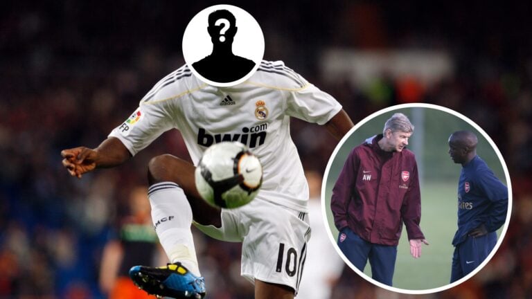 Lassana Diarra for Real Madrid and Arsenal with a mystery player overlay involved