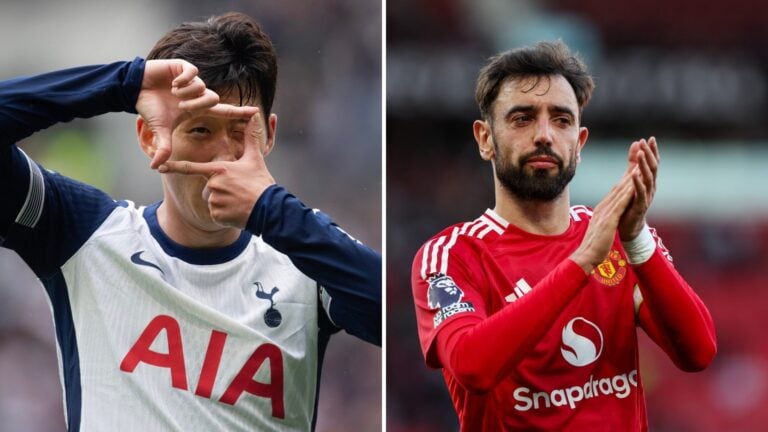 Son Heung-min alongside Bruno Fernandes