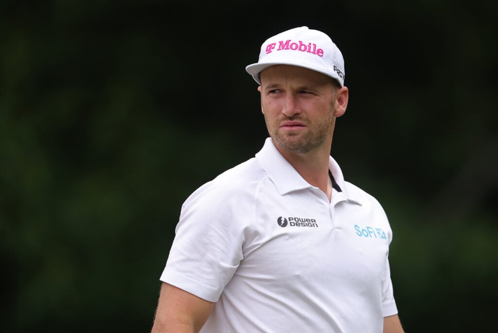 Wyndham Clark in action during the Pro-Am prior to the Travelers Championship 2025
