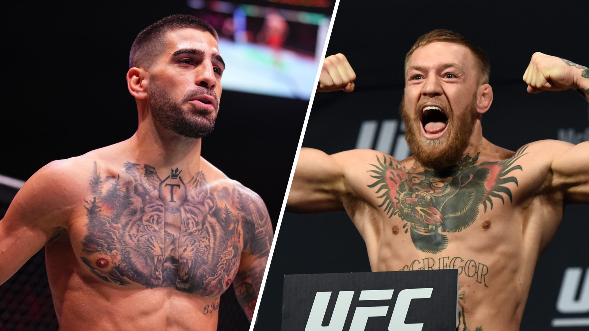 Ilia Topuria of Spain prepares to face Max Holloway in the UFC featherweight championship fight during the UFC 308 event at Etihad Arena on October...