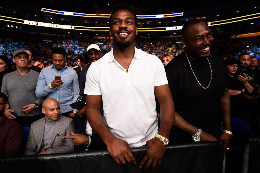 Jon Jones and brother Arthur Jones attend the UFC 210 event at the KeyBank Center on April 8, 2017 in Buffalo, New York.