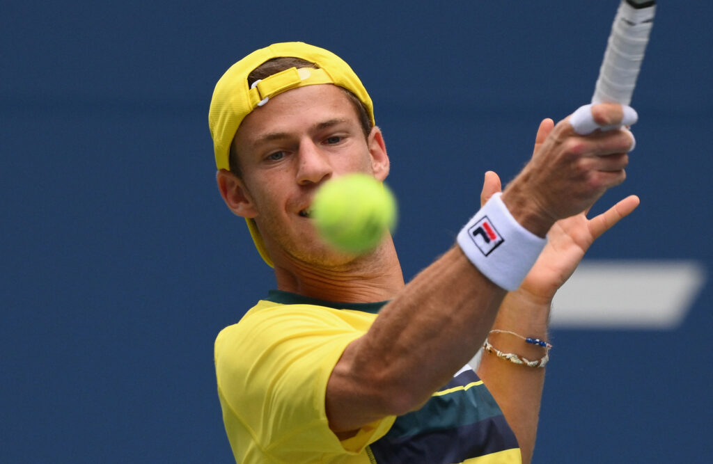 Diego Schwartzman in action at the US Open in 2022.