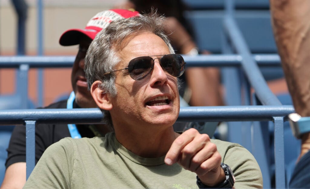 Ben Stiller - seating in Rafael Nadal player's box - during day 8 of the US Open 2022, 4th Grand Slam of the season, at the USTA Billie Jean King National Tennis Center.