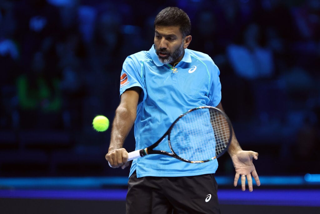 Rohan Bopanna of India in action during the Round Robin