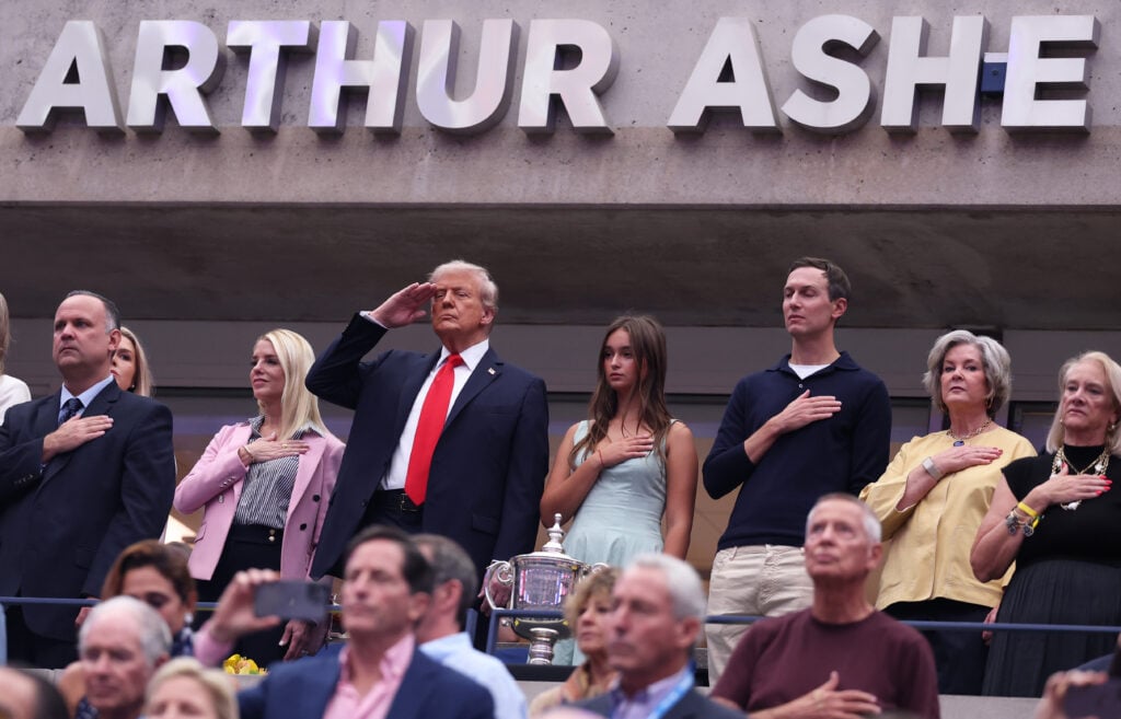 Donald Trump watches Carlos Alcaraz play Jannik Sinner at the 2025 US Open final