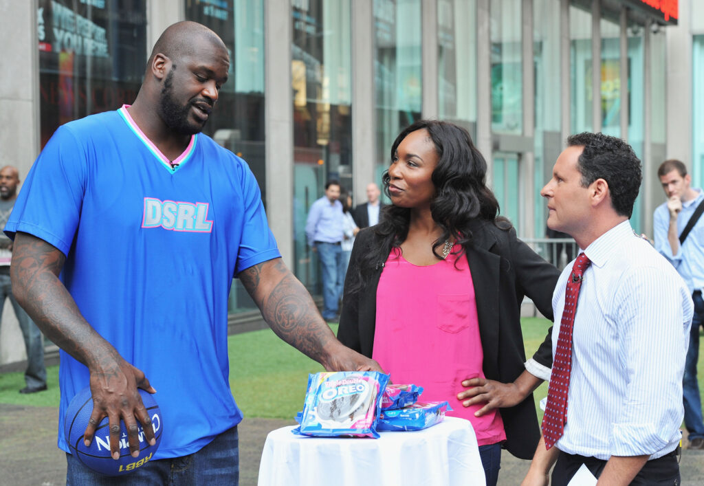 Venus Williams And Shaquille O'Neal visit Brian Kilmeade at FOX Studios.