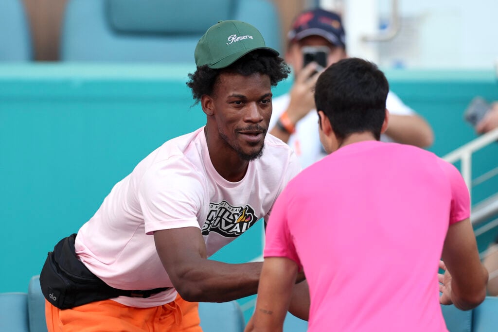 Jimmy Butler and Carlos Alcaraz meet at the 2023 Miami Open.