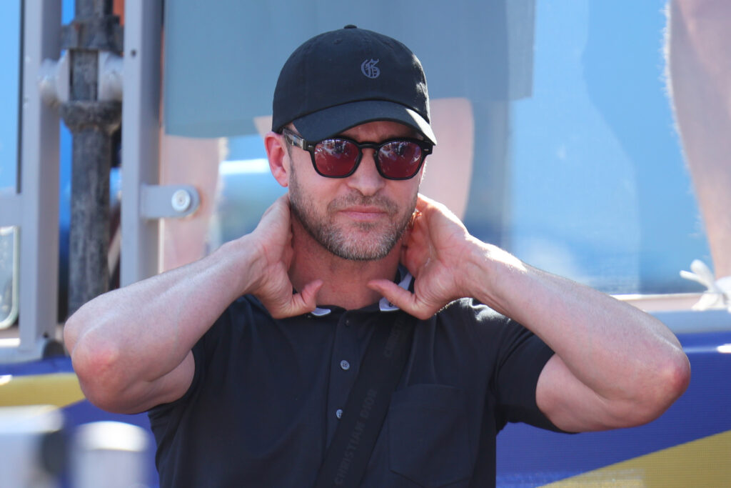 Justin Timberlake at the Saturday fourball matches of the 2023 Ryder Cup