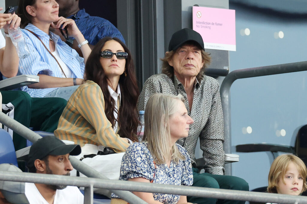 Mick Jagger pictured in the stands