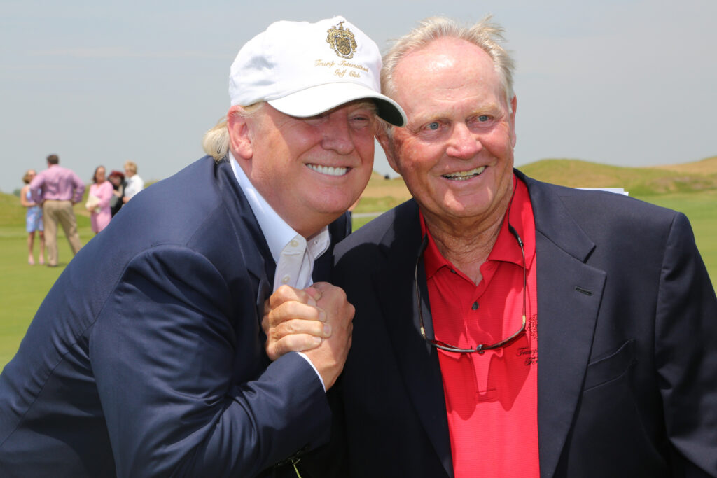 Donald Trump and golf legend Jack Nicklaus at the opening of the former Trump Links