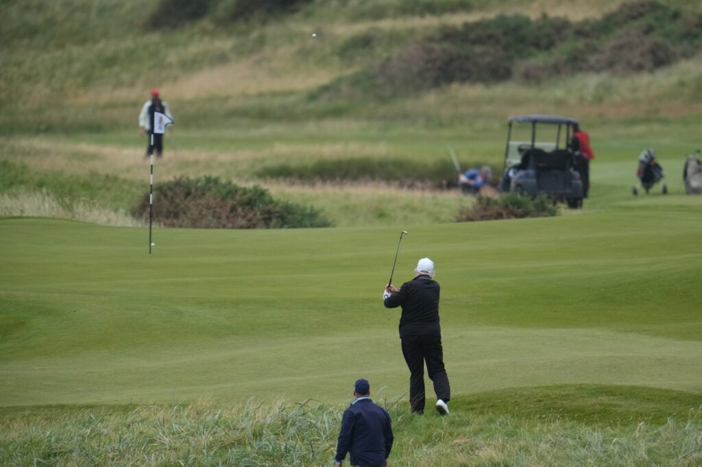 U.S. President Donald Trump playing golf at Trump Turnberry
