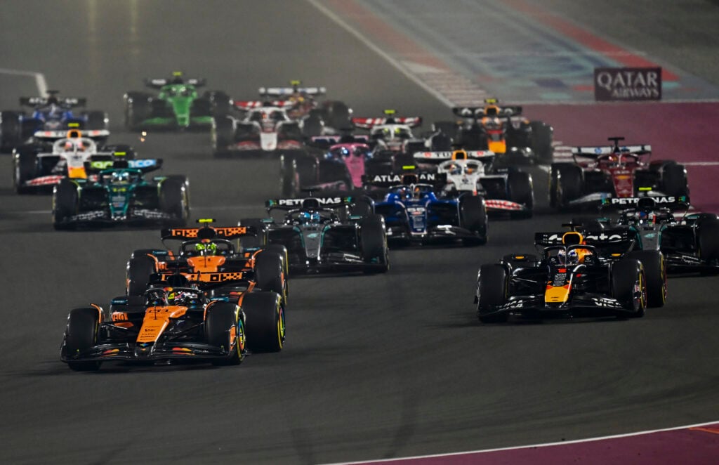 Oscar Piastri leads the field at the start of the 2025 Formula 1 Qatar Grand Prix