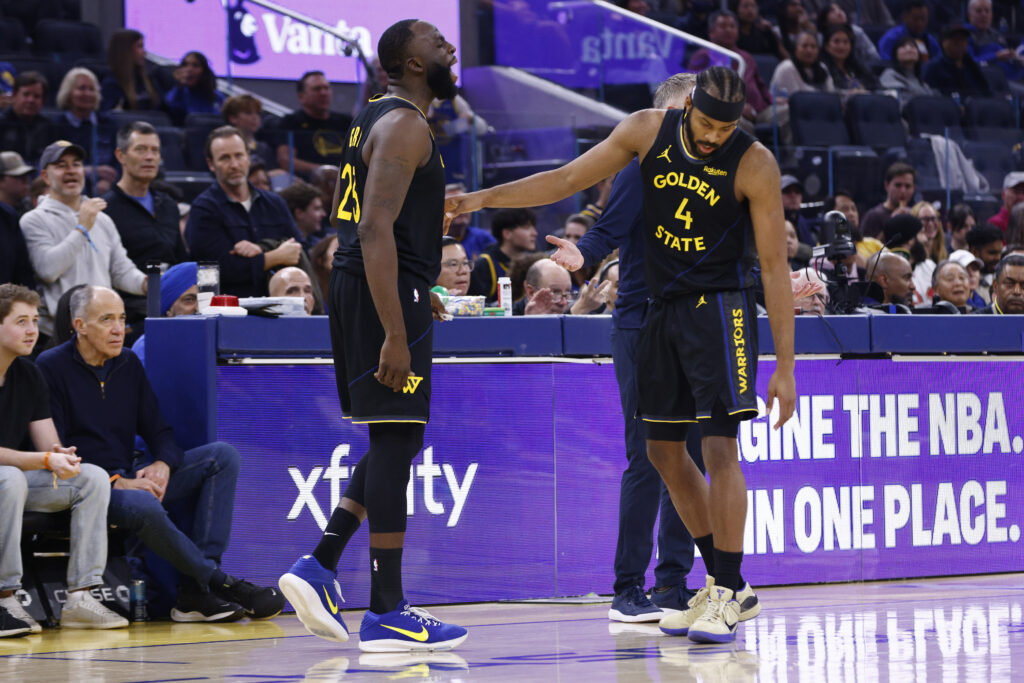 Golden State Warriors forward Draymond Green (23) is ejected in the second quarter during an NBA game against the Phoenix Suns at Chase Center.