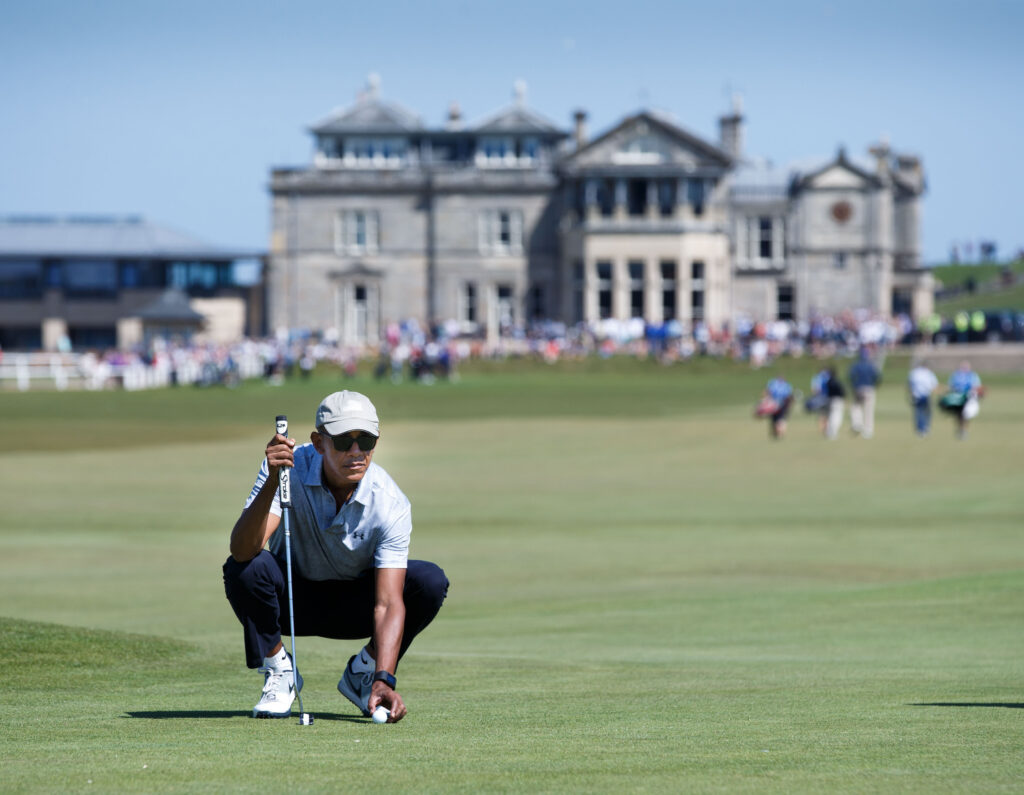Former President Obama Plays Golf in St Andrews in 2017