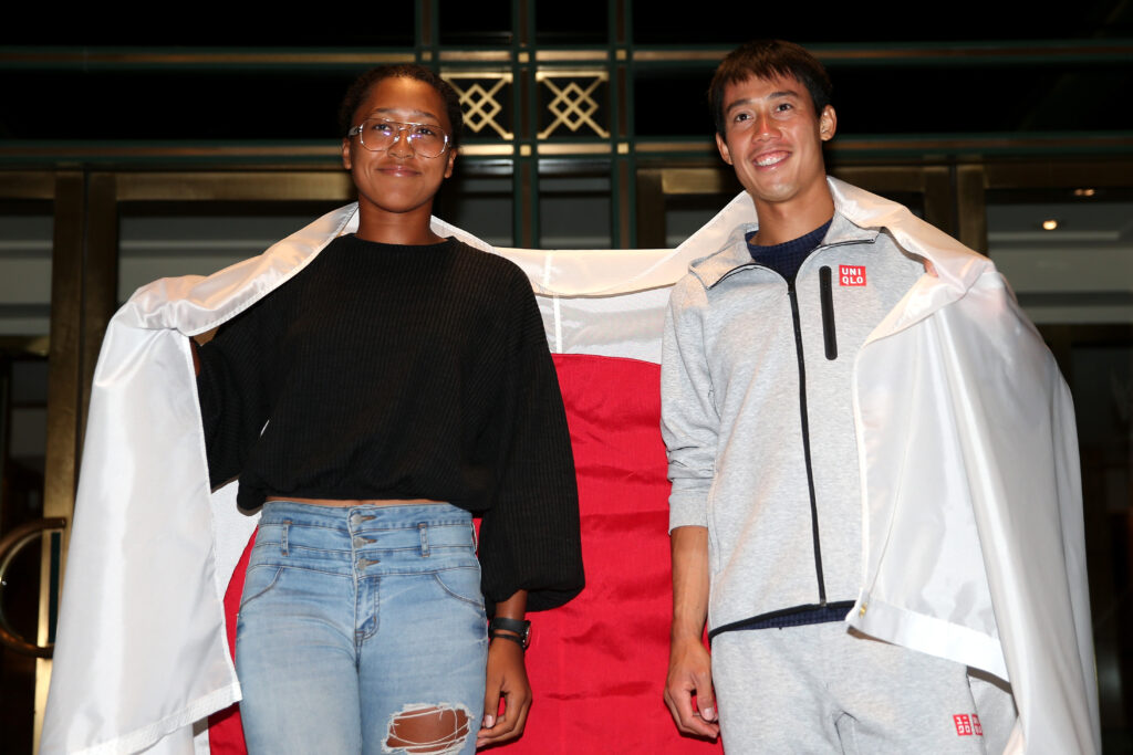 Kei Nishikori and Naomi Osaka pictured together at the 2018 US Open