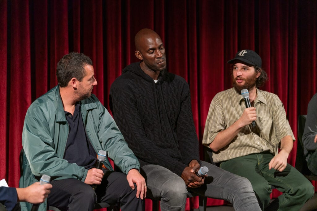 Adam Sandler, Kevin Garnett and Josh Safdie attend The Academy Of Motion Picture Arts & Sciences Hosts An Official Academy Screening Of UNCUT GEMS at MOMA.