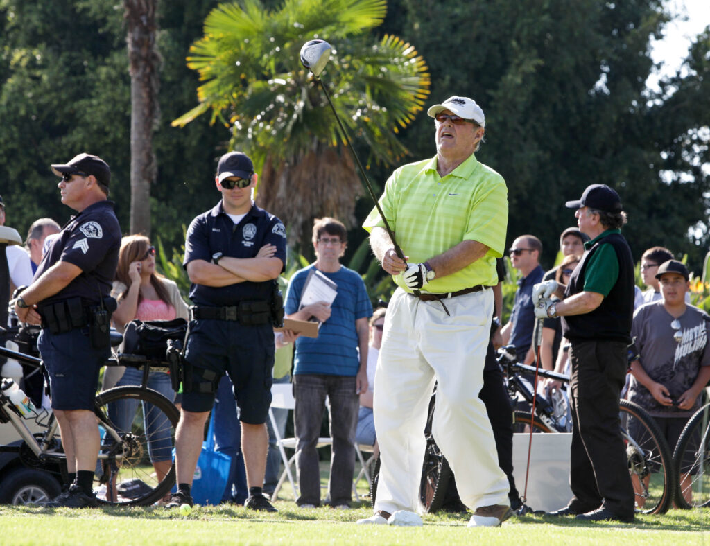Actor Jack Nicholson attends the Los Angeles Police Celebrity Golf Tournament at Rancho Park Golf Course on October 13, 2012