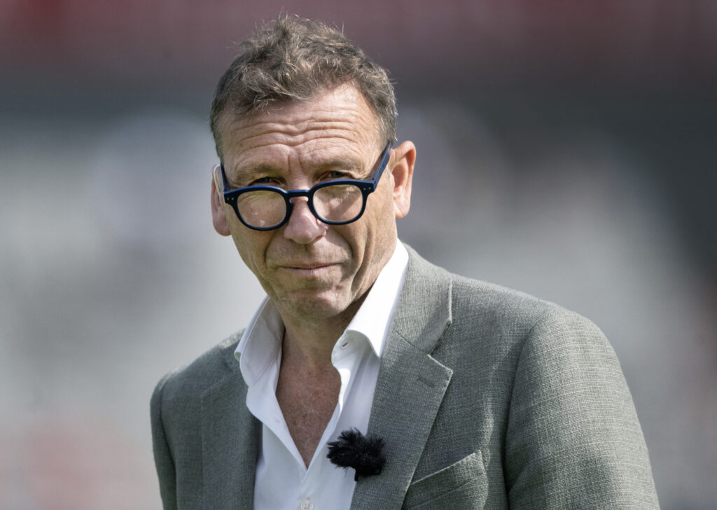 Sky Sports commentator Michael Atherton before day two of the LV=Insurance 4th Ashes test match between England and Australia at Emirates Old Trafford on July 20, 2023 in Manchester, England.