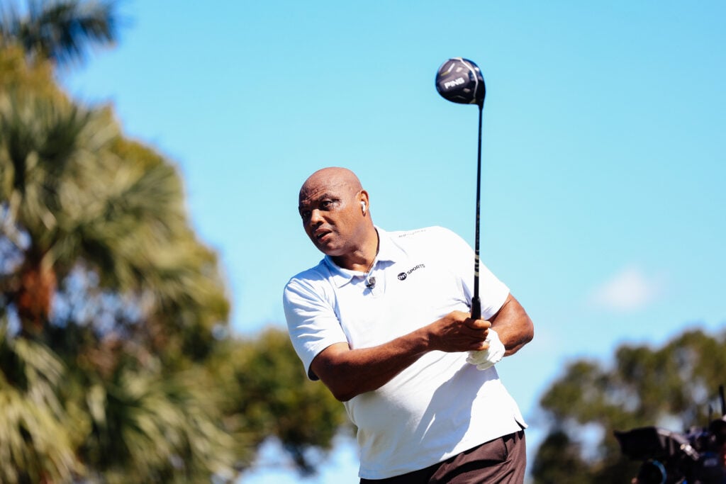 Charles Barkley competes during the Match Superstars at The Breakers on October 15, 2024 in Palm Beach, Florida