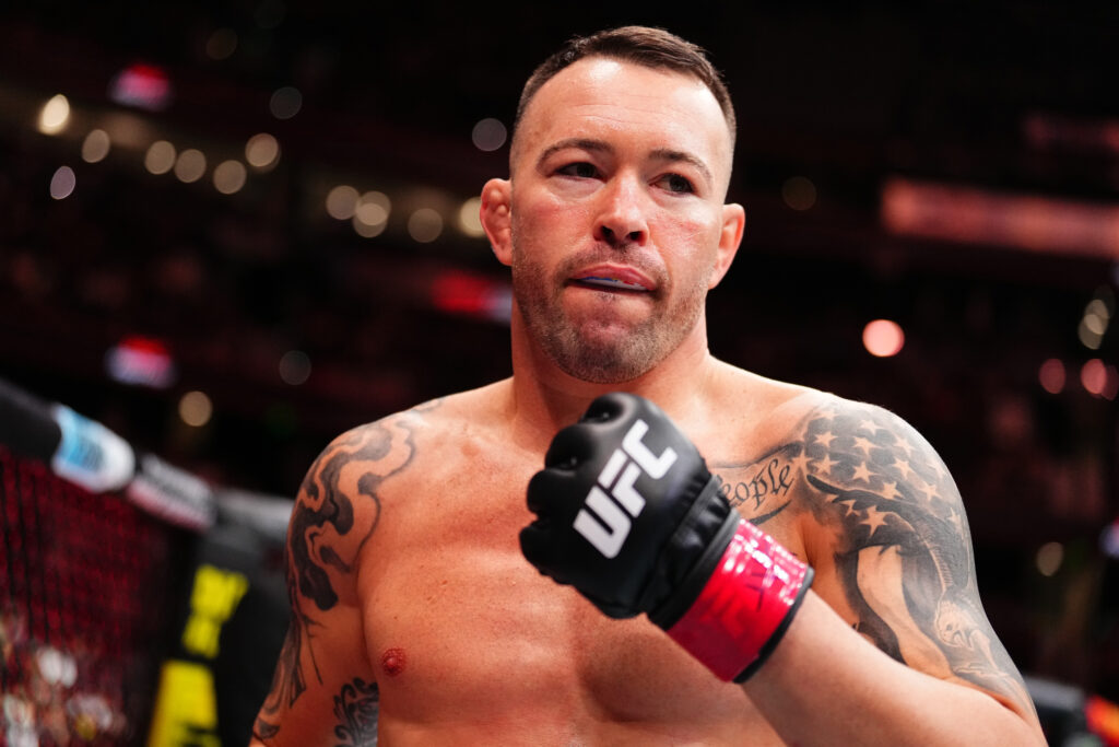 Colby Covington prepares to face Joaquin Buckley in a welterweight fight during the UFC Fight Night event at Amalie Arena.