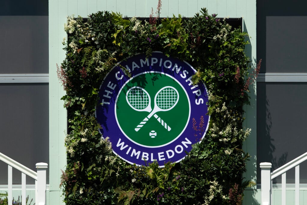 A view of The Championship Wimbledon badge.