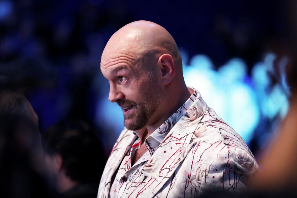 Tyson Fury looks on during the "All or Nothing" Fight Night at The O2 Arena on October 25, 2025 in London, England.