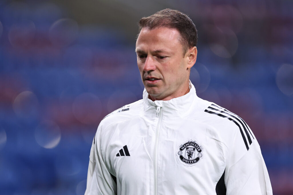 Jonny Evans during the Premier League match between Burnley and Manchester United at Turf Moor.