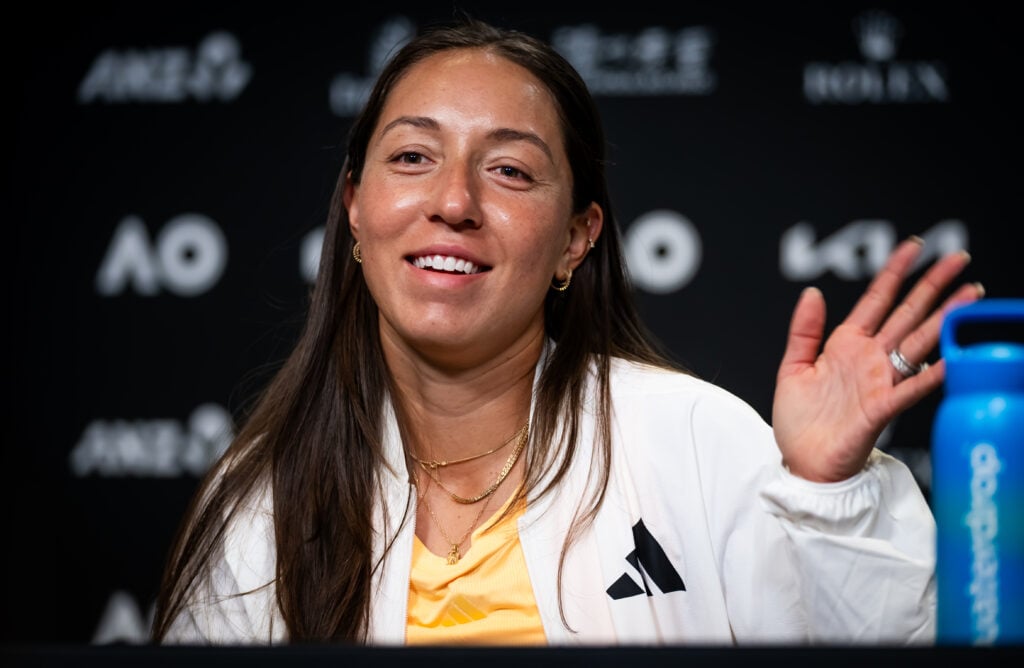 Jessica Pegula speaks at her press conference