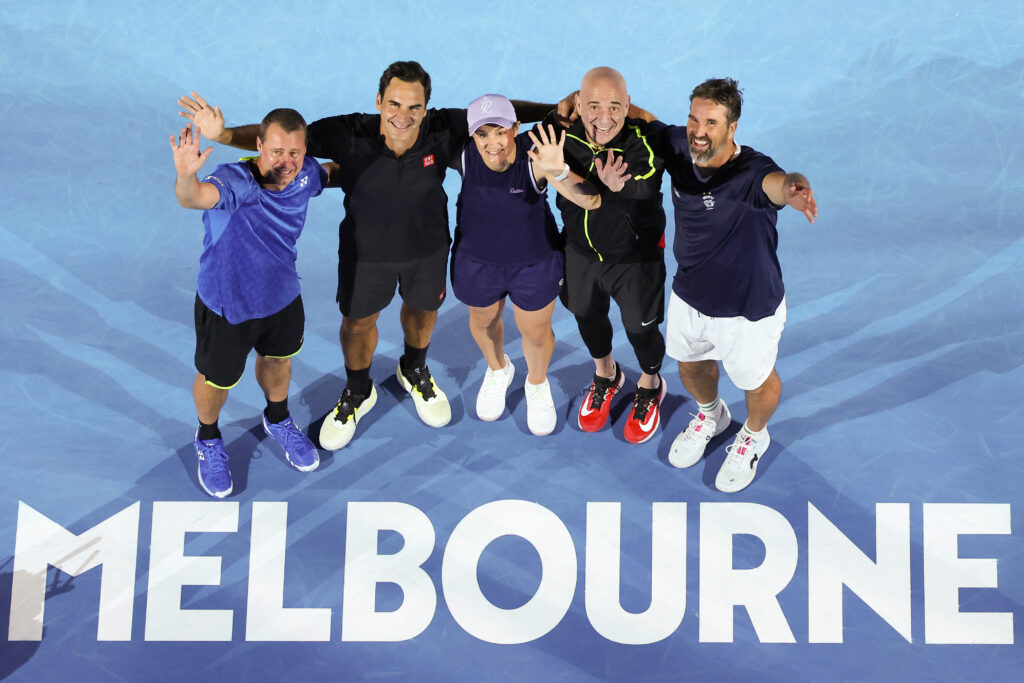 Tennis legends pictured together at the 2026 Australian Open Opening Ceremony