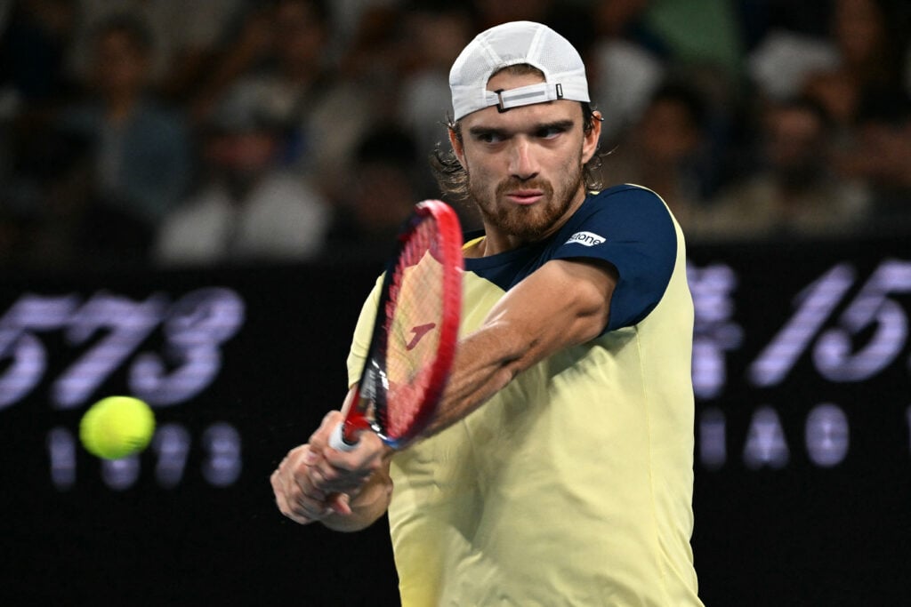 Tomas Machac in action at the 2026 Australian Open