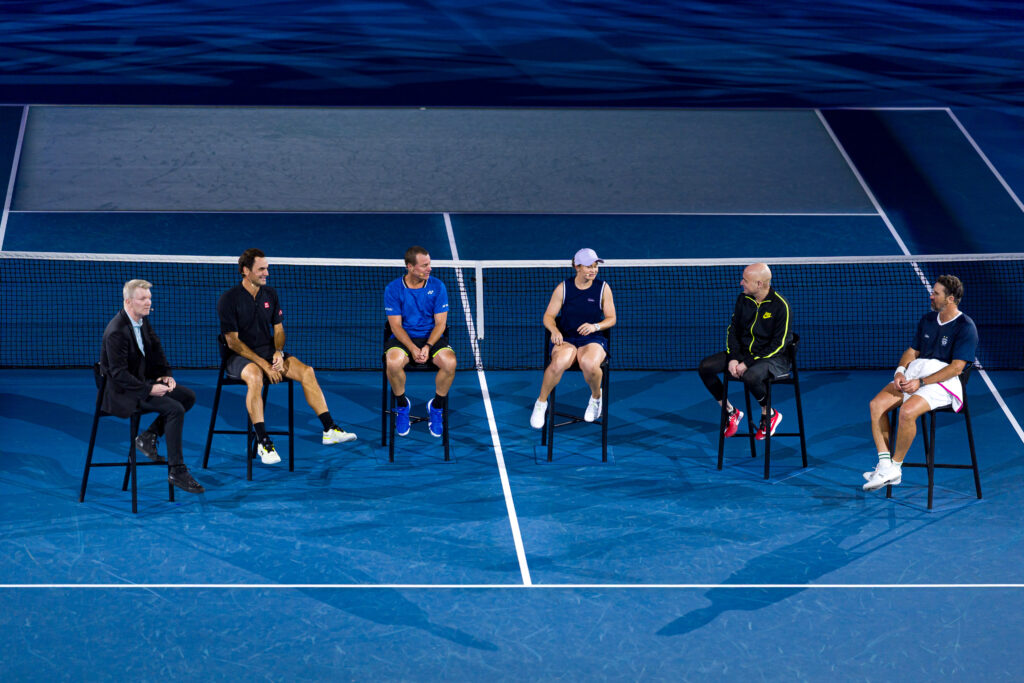 Tennis legends pictured during the 2026 Australian Open Opening Ceremony