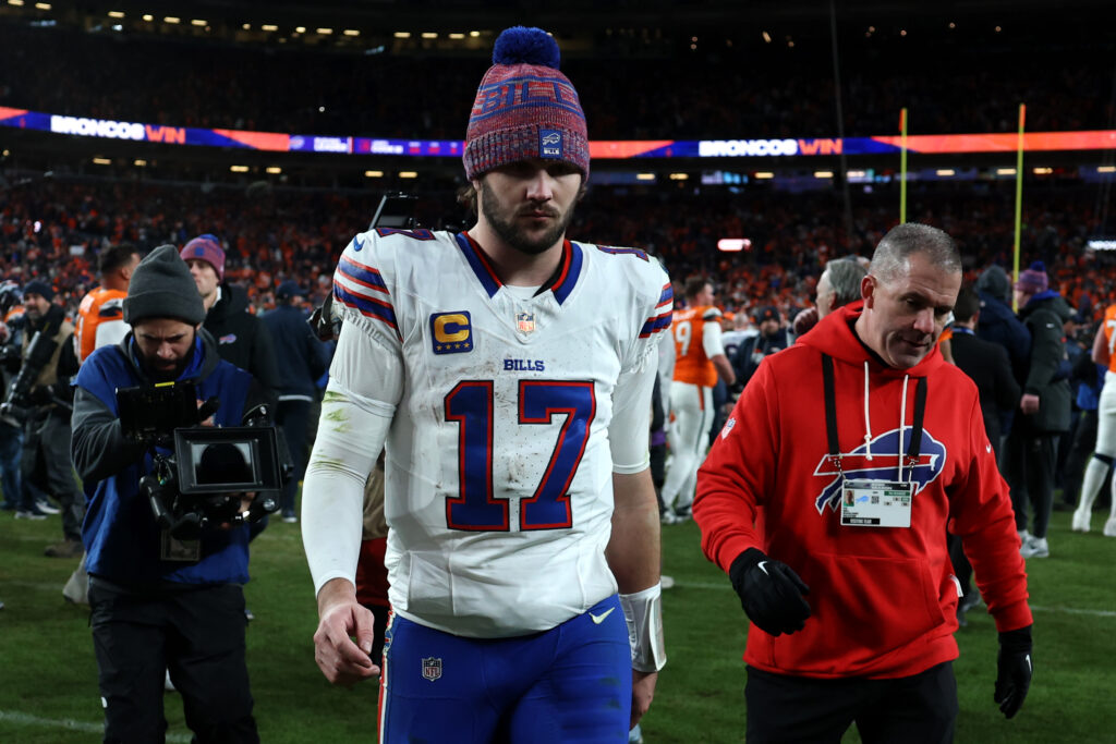 Buffalo Bills player Josh Allen after being defeated by Denver Broncos.