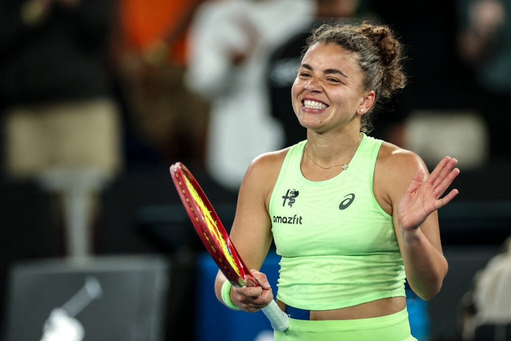 Jasmine Paolini reacts during the 2026 Australian Open