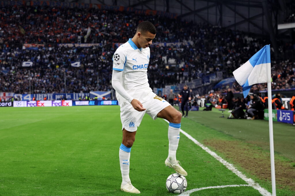 Mason Greenwood #10 of Olympique de Marseille in action during the UEFA Champions League 2025/26 League Phase MD7 match between Olympique de Marseille and Liverpool FC at Stade de Vélodrome.